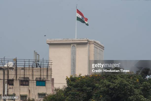 Union Minister for Minority Affairs Mukhtar Abbas Naqvi unfurled Indias highest tricolour on the terrace of the majestic Haj House, on October 17,...
