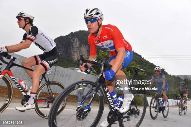Fabio Jakobsen of The Netherlands and Team Quick-Step Floors Red Leader Jersey / Dries Devenyns of Belgium and Team Quick-Step Floors / Lennard...