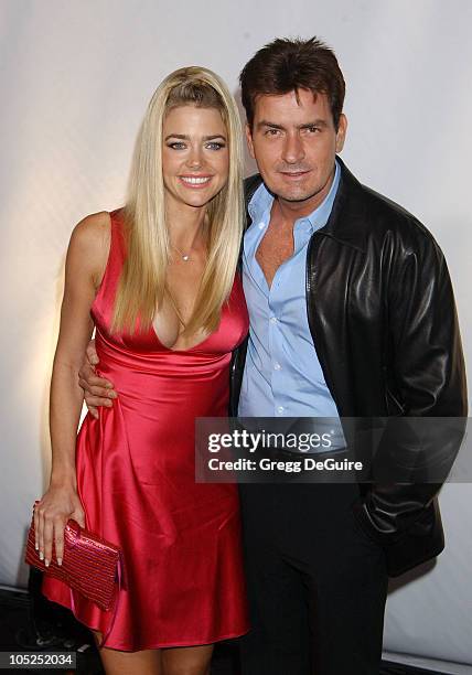 Denise Richards and Charlie Sheen during Giorgio Armani Receives First "Rodeo Drive Walk Of Style" Award at Rodeo Drive in Beverly Hills, California,...