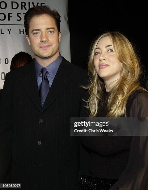 Brendan Fraser and wife Afton Smith during Giorgio Armani Receives The First Rodeo Drive Walk Of Style Award - Arrivals at Rodeo Drive Walk Of Style...