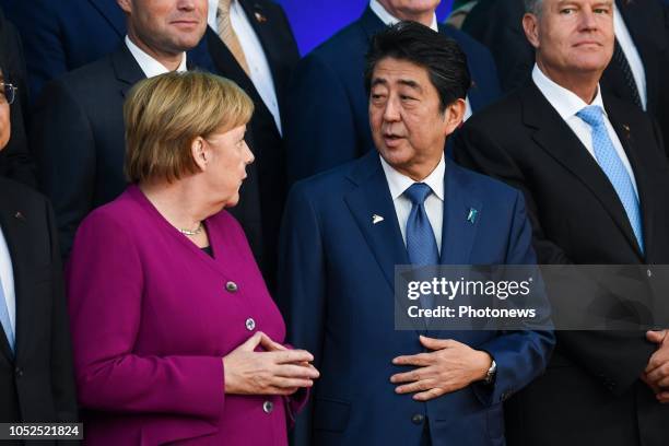 - Sommet Asie-Europe - Top Azië-Europa Family photo * Angela Merkel * Shinzo Abe Brussels Belgium OCTOBER 19 2018 pict. By Frederic Sierakowski /...