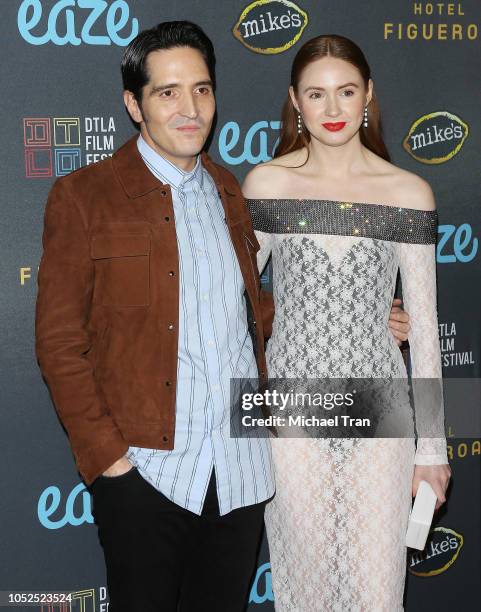 David Dastmalchian and Karen Gillan attend the 2018 Downtown Los Angeles Film Festival - "All Creatures Here Below" "Original Sin" And Perception"...