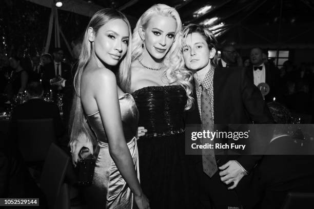 Desi Perkins, Gigi Gorgeous and Nats Getty attend the amfAR Gala Los Angeles 2018 at Wallis Annenberg Center for the Performing Arts on October 18,...