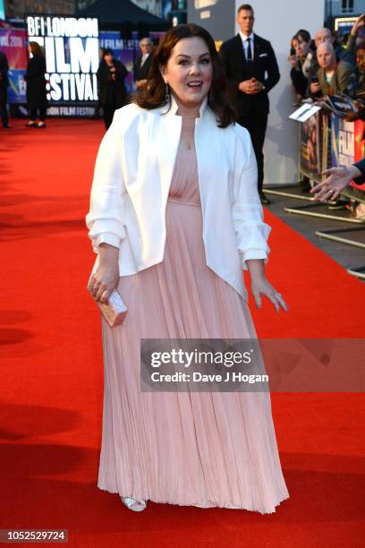 Melissa McCarthy attends the UK Premiere of "Can You Ever Forgive Me?" & Headline gala during the 62nd BFI London Film Festival on October 19, 2018...