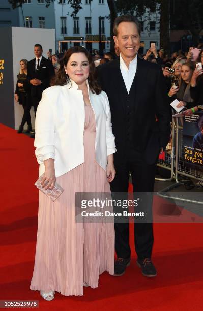 Melissa McCarthy and Richard E. Grant attend the UK Premiere & Headline gala screening of "Can You Ever Forgive Me?" during the 62nd BFI London Film...