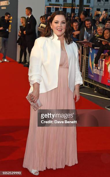 Melissa McCarthy attends the UK Premiere & Headline gala screening of "Can You Ever Forgive Me?" during the 62nd BFI London Film Festival on October...
