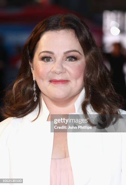 Melissa McCarthy attends the UK Premiere of "Can You Ever Forgive Me?" & Headline gala during the 62nd BFI London Film Festival on October 19, 2018...