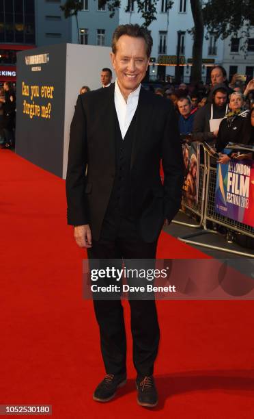 Richard E. Grant attends the UK Premiere & Headline gala screening of "Can You Ever Forgive Me?" during the 62nd BFI London Film Festival on October...