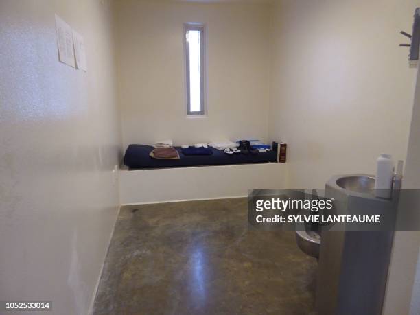 Typical cell at the US Guantanamo Naval Base on October 15 in Guantanamo Base, Cuba. - The Guantanamo prison, which houses detainees accused of...