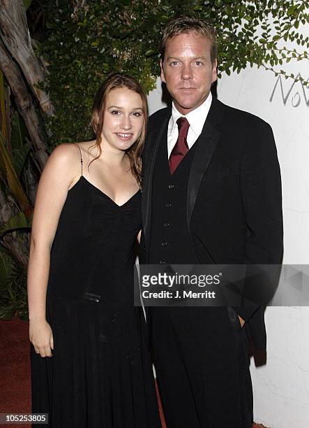 Kiefer Sutherland and daughter Sarah during 20th Century Fox Emmy After Party At Morton's at Morton's Restaurant in Los Angeles, California, United...