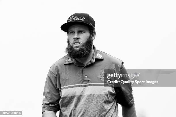 Andrew Johnston of England looks on during day two of Andalucia Valderrama Masters 2018 at Real Club Valderrama on October 19, 2018 in Cadiz, Spain.