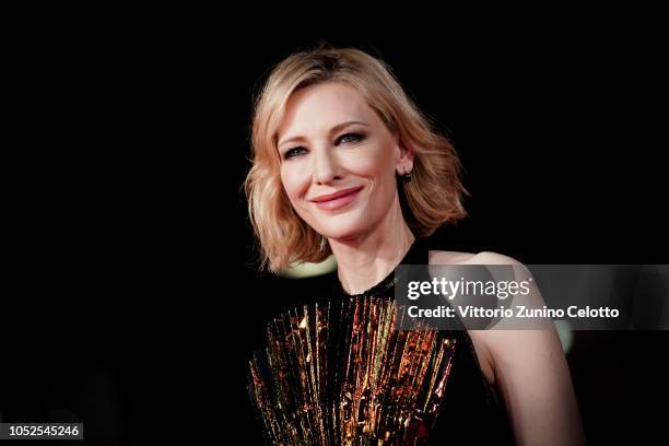 Cate Blanchett walks the red carpet ahead of the 'The House With A Clock In Its Walls' screening during the 13th Rome Film Fest at Auditorium Parco...