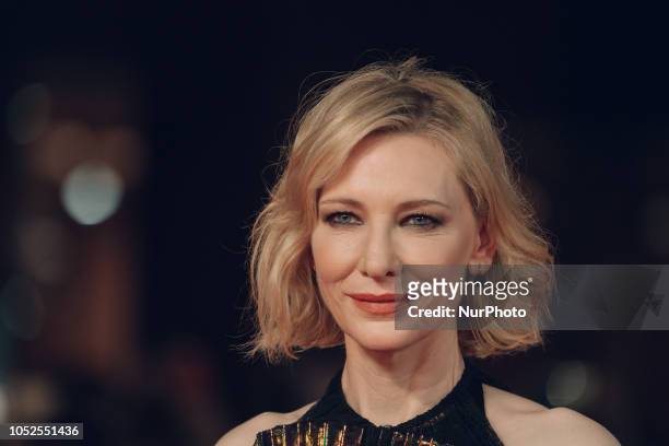 Cate Blanchett walks the red carpet ahead of the 'The House With A Clock In Its Walls' screening during the 13th Rome Film Fest at Auditorium Parco...