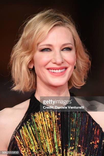 Cate Blanchett walks the red carpet ahead of the "The House With A Clock In Its Walls" screening during the 13th Rome Film Fest at Auditorium Parco...
