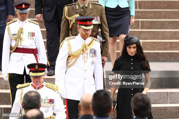 Prince Harry, Duke of Sussex and Meghan, Duchess of Sussex take a tour alongside The Governor of New South Wales David Hurley and his wife Linda...