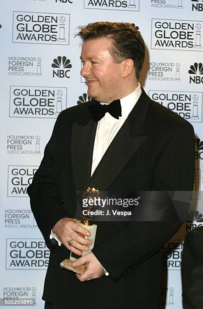 Ricky Gervais, winner of Best Television Series - Musical or Comedy for "The Office"