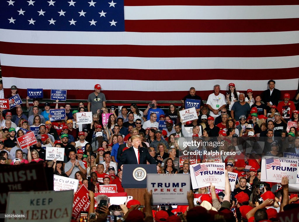 President Trump Holds Rally In Mesa, Arizona