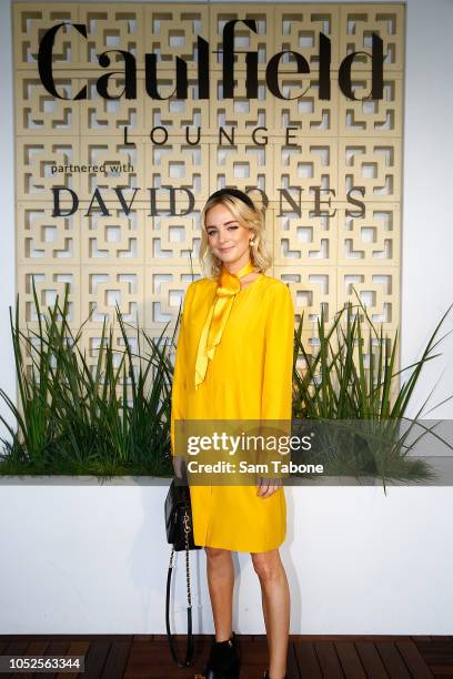 Nadia Fairfax attends 2018 Caulfield Cup Day at Caulfield Racecourse on October 20, 2018 in Melbourne, Australia.