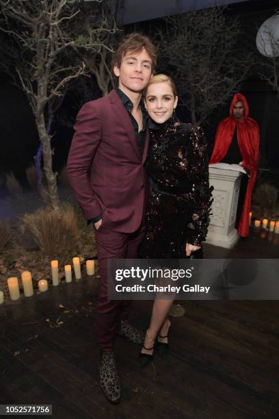 Ross Lynch and Kiernan Shipka attend Netflix Original Series "Chilling Adventures of Sabrina" red carpet and premiere event on October 19, 2018 in...