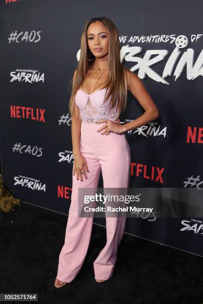 Vanessa Morgan attends Netflix Original Series "Chilling Adventures of Sabrina" red carpet and premiere event on October 19, 2018 in Los Angeles,...