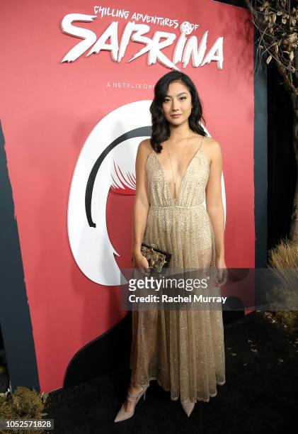 Adeline Rudolph attends Netflix Original Series "Chilling Adventures of Sabrina" red carpet and premiere event on October 19, 2018 in Los Angeles,...