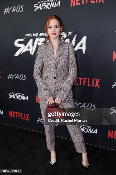 Madelaine Petsch attends Netflix Original Series "Chilling Adventures of Sabrina" red carpet and premiere event on October 19, 2018 in Los Angeles,...