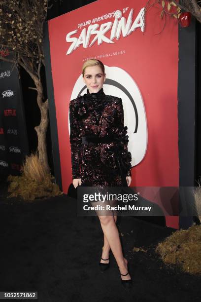 Kiernan Shipka attends Netflix Original Series "Chilling Adventures of Sabrina" red carpet and premiere event on October 19, 2018 in Los Angeles,...