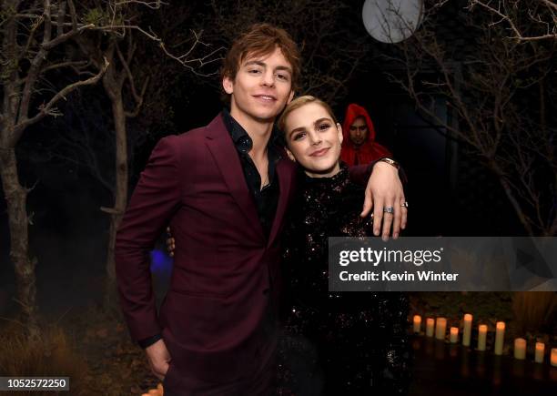 Ross Lynch and Kiernan Shipka attend the after party for the premiere of Netflix's "Chilling Adventures Of Sabrina" at the Hollywood Athletic Club on...