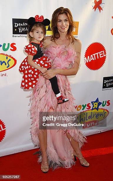 Cindy Crawford and daughter Kaia during 10th Anniversary Dream Halloween Los Angeles Fundraising Event at Barker Hanger in Santa Monica, California,...