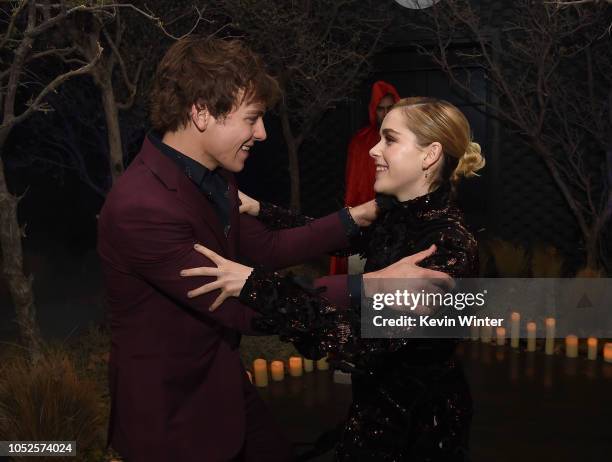 Ross Lynch and Kiernan Shipka attend the after party for the premiere of Netflix's "Chilling Adventures Of Sabrina" at the Hollywood Athletic Club on...