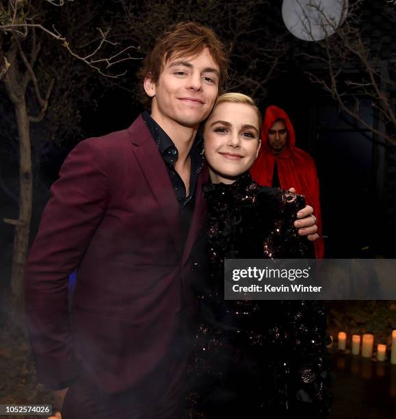 Ross Lynch and Kiernan Shipka attend the after party for the premiere of Netflix's "Chilling Adventures Of Sabrina" at the Hollywood Athletic Club on...
