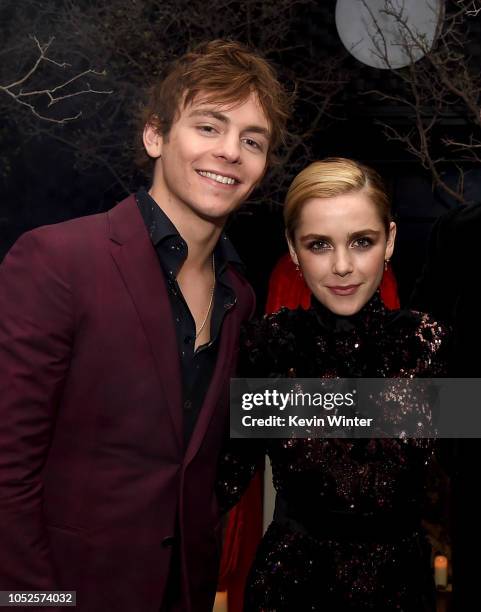 Ross Lynch and Kiernan Shipka attend the after party for the premiere of Netflix's "Chilling Adventures Of Sabrina" at the Hollywood Athletic Club on...