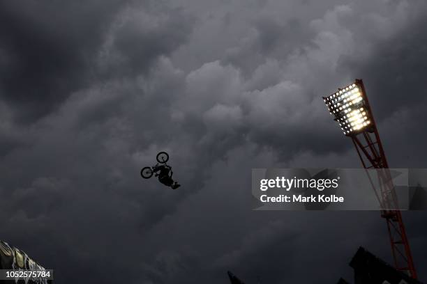 Big Air Rider practices during the X Games Sydney 2018 at Sydney Olympic Park on October 20, 2018 in Sydney, Australia.