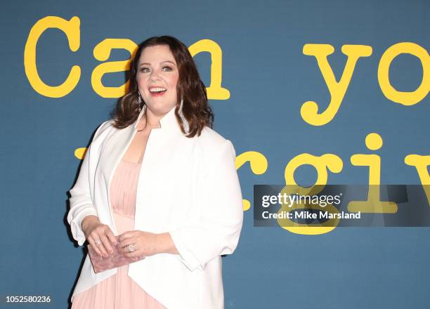 Melissa McCarthy attends the UK Premiere of "Can You Ever Forgive Me?" & Headline gala during the 62nd BFI London Film Festival on October 19, 2018...