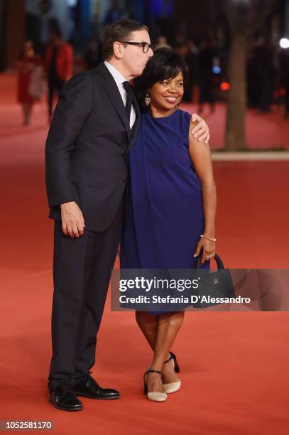 Artistic Director of Festival Antonio Monda and Jacqueline Greaves walk the red carpet ahead of the "The House With A Clock In Its Walls" screening...