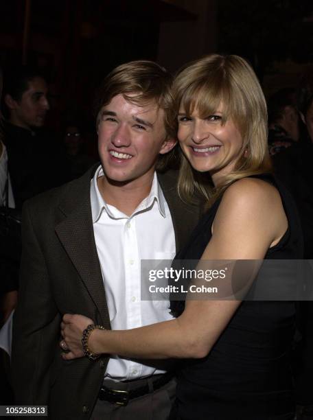 Haley Joel Osment & Kyra Sedgwick during "Secondhand Lions" Premiere - After Party at Napa Valley Grille in Westwood, CA, United States.