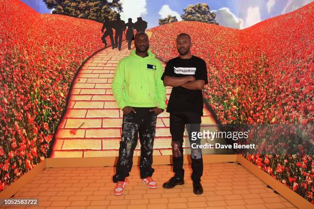 Virgil Abloh and Frank Ocean attend the Louis Vuitton and Virgil Abloh London Pop-Up on October 19, 2018 in London, United Kingdom.