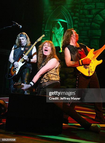 Adrian Smith, Janick Gers and Dave Murray of Iron Maiden