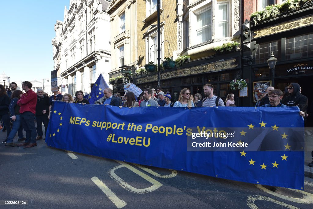Members Of The Public March To Demand A People's Vote On Brexit