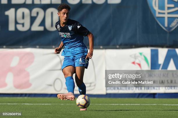 Luca Belardinelli of Empoli FC U19 in action during the match Empoli FC U19 and US Sassuolo U19 on October 20, 2018 in Empoli, Italy.