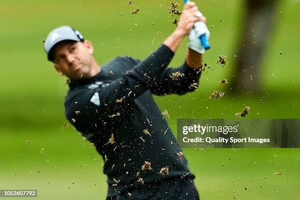 Sergio Garcia of Spain in action during day three of Andalucia Valderrama Masters 2018 at Real Club Valderrama on October 20, 2018 in Cadiz, Spain.