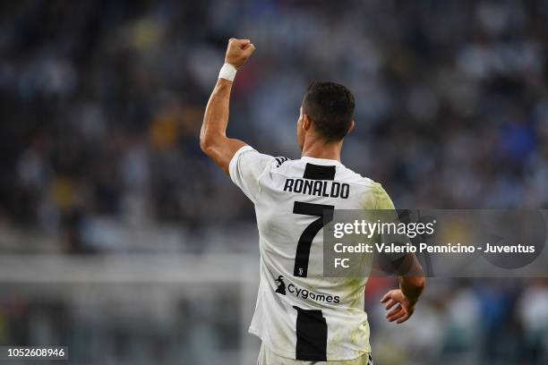 Cristiano Ronaldo of Juventus celebrates his goal of 1-0 during the Serie A match between Juventus and Genoa CFC at Allianz Stadium on October 20,...