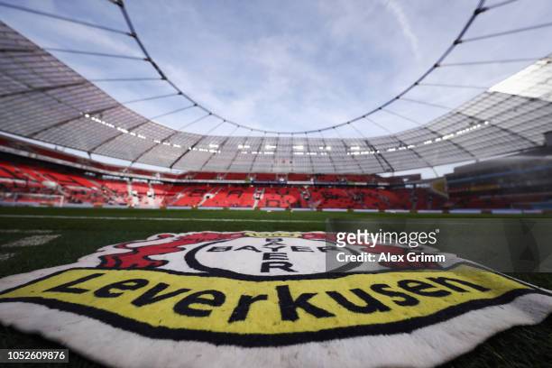 General view prior to the Bundesliga match between Bayer 04 Leverkusen and Hannover 96 at BayArena on October 20, 2018 in Leverkusen, Germany.