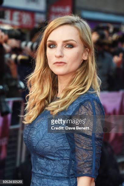 Faye Marsay attends the European Premiere and Mayor of London Gala screening of "A Private War" during the 62nd BFI London Film Festival on October...