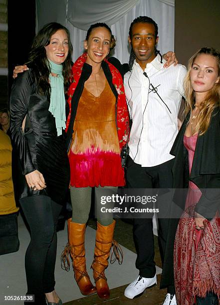 Lisa Elliot, Mara Hoffman, Henri Myers and Klee during Jordan Spring/Summer 2004 Collection Show and Party at Cielo in New York City, New York,...
