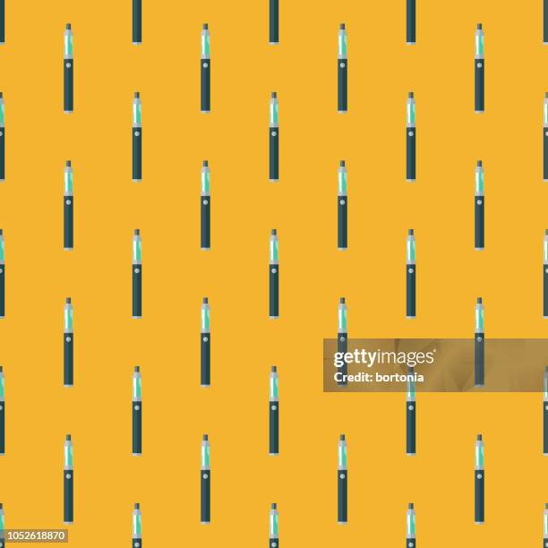 vaping & e-cigarettes seamless pattern - vape cigarette stock illustrations