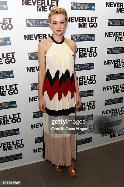 Carey Mulligan attends the premiere afterparty of Never Let Me Go held at The Saatchi Gallery on October 13, 2010 in London, England.