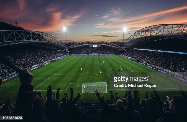 General view inside the stadium during the Premier League match between Huddersfield Town and Liverpool FC at John Smith's Stadium on October 20,...