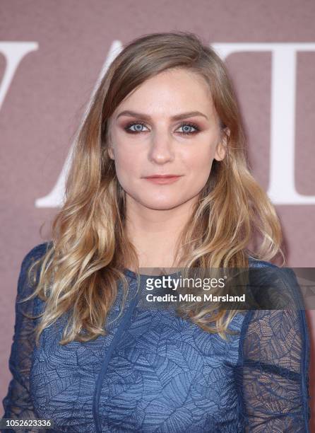 Faye Marsay attends the European Premiere of "A Private War" & Mayor of London gala during the 62nd BFI London Film Festival on October 20, 2018 in...