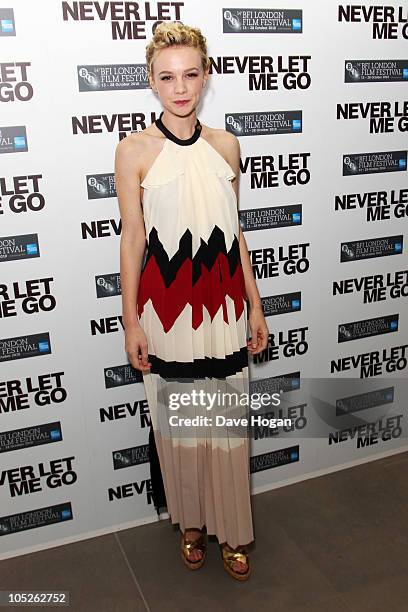 Carey Mulligan attends the premiere afterparty of Never Let Me Go held at The Saatchi Gallery on October 13, 2010 in London, England.